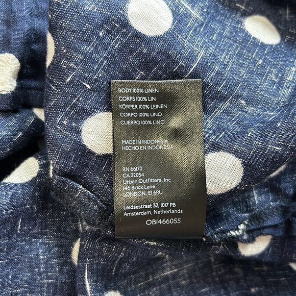Anthropologie Maeve Polka Dot Printed Buttondown Surf Shirt Navy White Sz XS - Picture 11 of 13